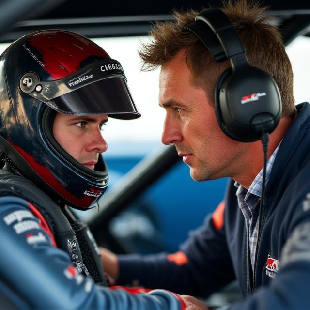 Piloto recibiendo instrucciones de un coach en el asiento del cockpit